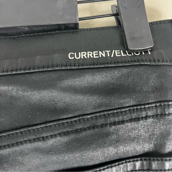 Current/Elliott Soho Zip Skirt Womens 26 Black Coated Pencil Stiletto Biker - Picture 5 of 7